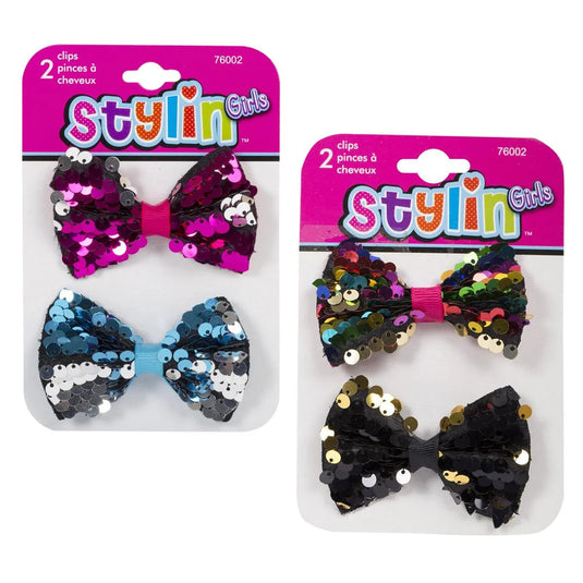 Stylin G, 2-PC Sequin Hair Clip, h/c
