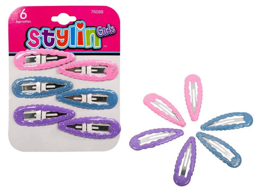 Stylin G, 6-pc Snap Barrette, h/c