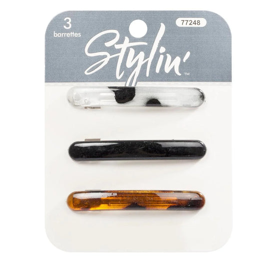 Stylin 3-pc Auto Barrettes, h/c