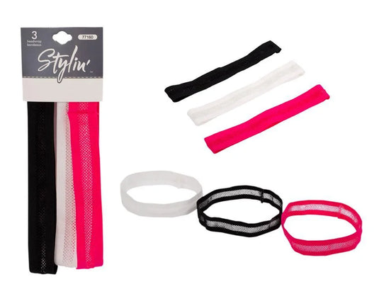 Stylin, 3-pc Non-slip Headwrap, h/c