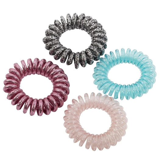Stylin, 4-PC Small Coil Hair Ties Clasp-Free, h/c