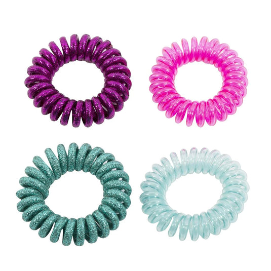 Stylin, 4-PC Small Coil Hair Ties Clasp-Free, h/c