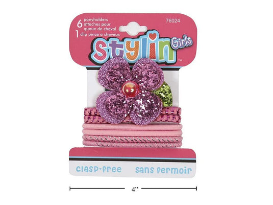 Styln G, 6 Ponyholders & Pinch Clip Clasp-free, h/c