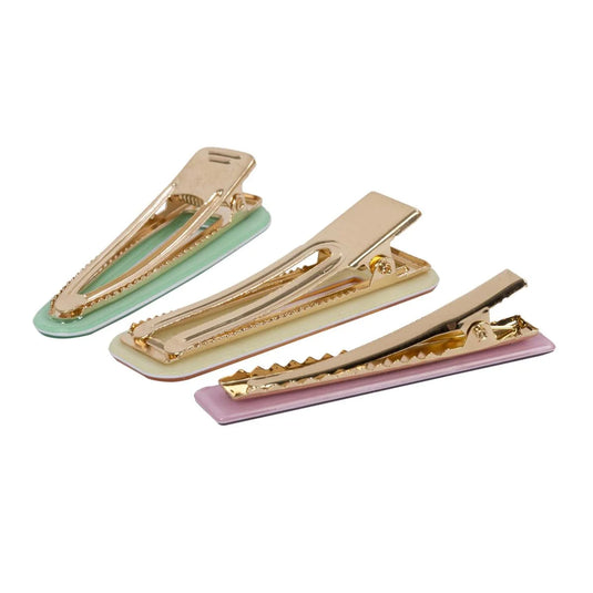 Bodico, 3pc "Pretty" Hair Clamp Clips card, 7x2.5, acrylic