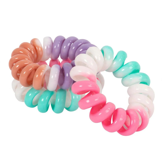 Stylin G, 4-PC Ombre Coil Ponyholders, Clasp-Free, h/c