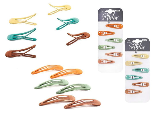 Stylin, 6pcs Snap Clips, neutrals, hc