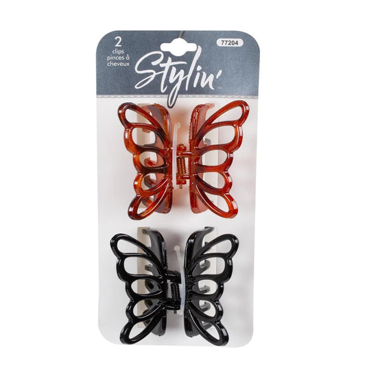 Stylin, 2p Butterfly clawclip header card