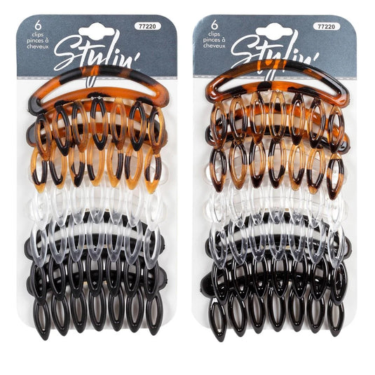 Stylin, 6p Hair Combs 7.5cm, header card