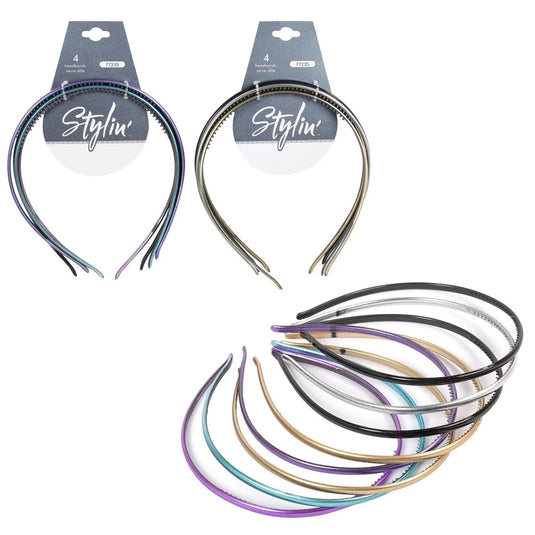 Stylin, 4p Headband Metallic, Hc