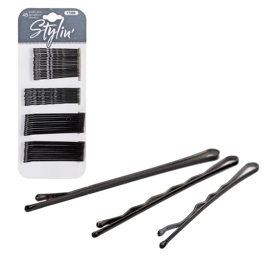Stylin, 48p Bobby Pin black, Variety Pack, header card
