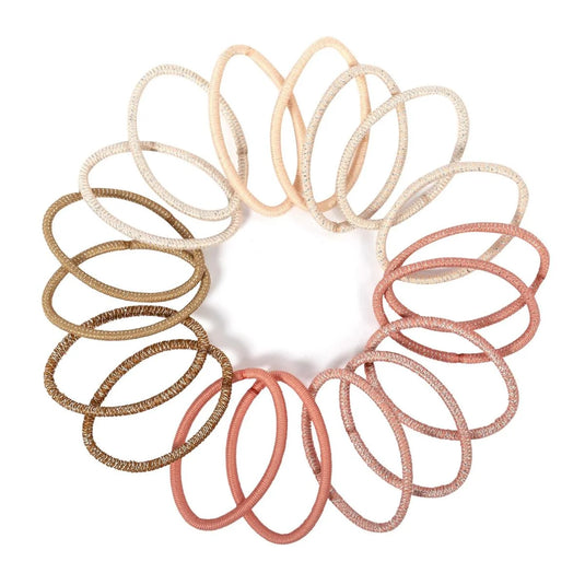 Stylin, 18p Biege&Blush Ponyholders clasp free, hc