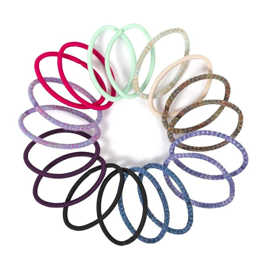 Stylin, 18p Textured Ponyholders Variety,clasp free, hc