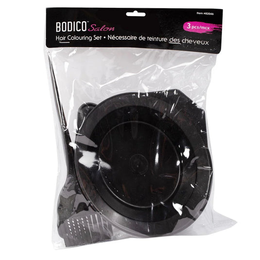 Bodico 3-pc Hair Colouring Set, clear pvc bag w/header(HZ)