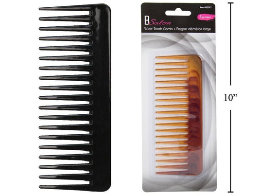 Bodico 1-pc Wide Tooth Comb, black & tortoise, b/c(HZ)