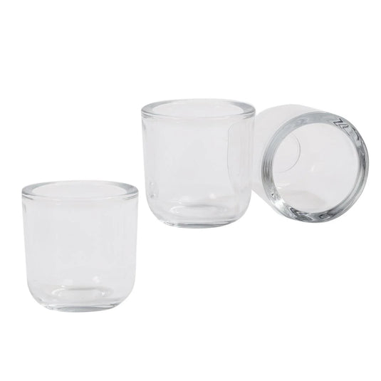Deco Lite Glass Votive Holder, Clear, 3"D, 12/traybox