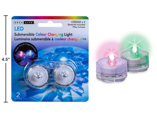 2pk Submersible LED Tealights Colour Changing, 2xCR2032, B/C