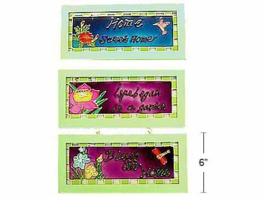 Glass Painted Plaque, brown box