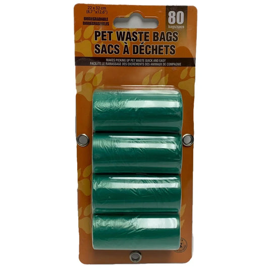 PAW CLUB SAC POUR DECHETS PAQ. DE 80/ct BIODEGRADABLE DOGGY POO BAGS (8.7" X 12.6")