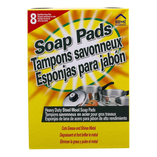 H.E. 8-pc HDSteel Wool Soap Pads, colour box(HZ)