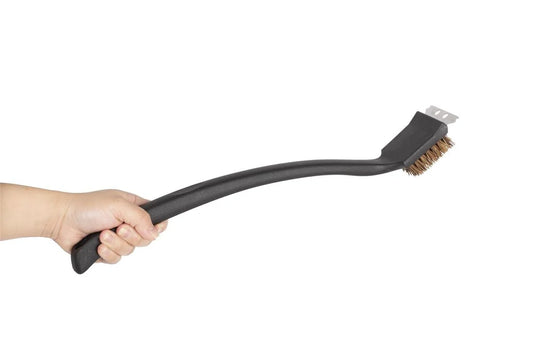 BBQ 17"x2.75" Palmyra Grill Brush w/Scraper, cht