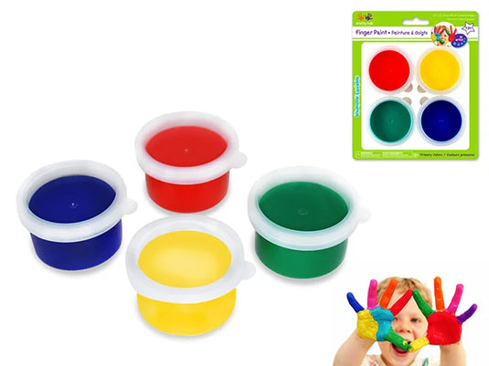 Krafty Kids: Fingerpaint Tubs x4 Asst Primary