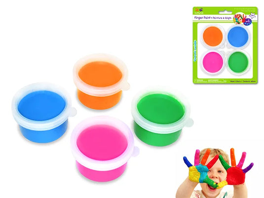 Krafty Kids: Fingerpaint Tubs x4 Asst Colors 80ml C) Neons
