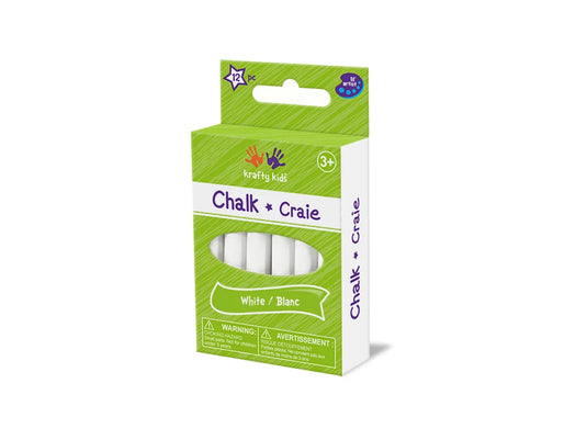 Krafty Kids: Lil' Artist Chalk 12pk Washable B) White