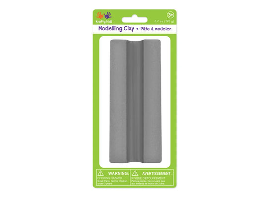 Krafty Kids: Modelling Clay 190g Solid Colors O) Grey