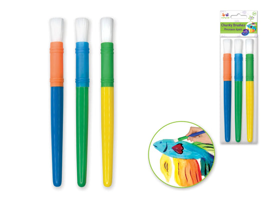 Krafty Kids: Lil' Artist Chunky Brushes x3 A) Silk White