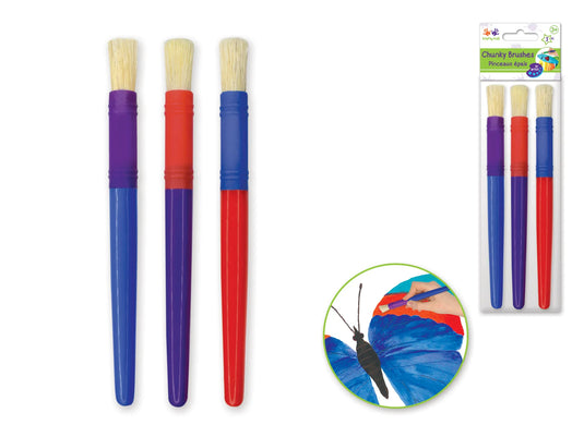 Krafty Kids: Lil' Artist Chunky Brushes x3 B) Stencil Bristle