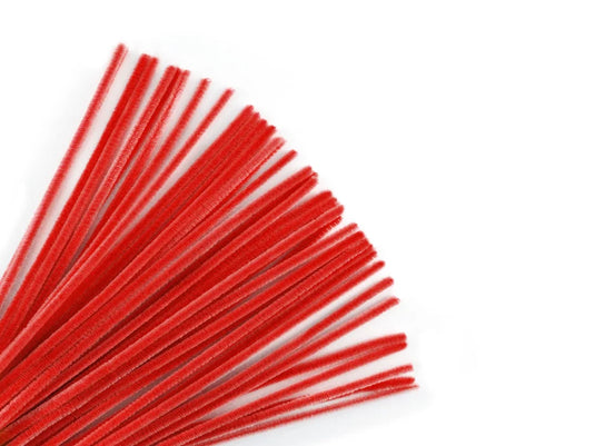 Chenille Stems: 6mmx30cm 40/pk Pipe Cleaners L) Red