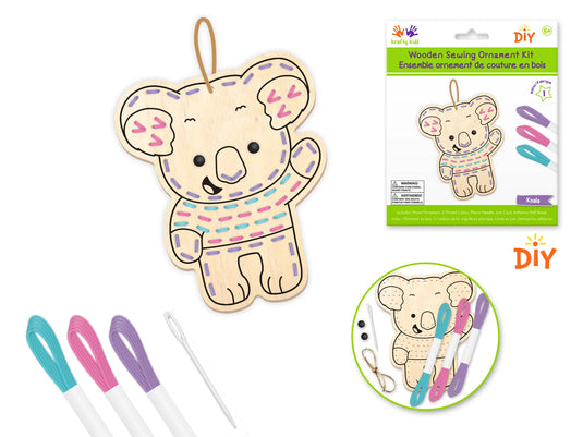 Krafty Kids Kit: DIY Wooden Sewing Ornament Kit C) Koala