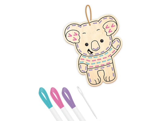 Krafty Kids Kit: DIY Wooden Sewing Ornament Kit C) Koala