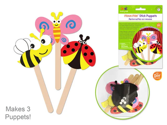 Krafty Kids Kit: DIY Foam Character Stick Puppets I) Flying Friends