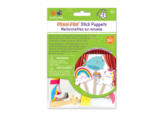 Krafty Kids Kit: DIY Foam Character Stick Puppets N) Unicorn