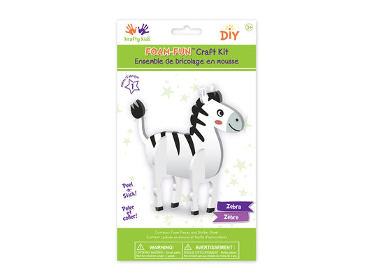 Krafty Kids Kit: DIY Foam-Fun Standing Kit (makes 1) H) Zebra