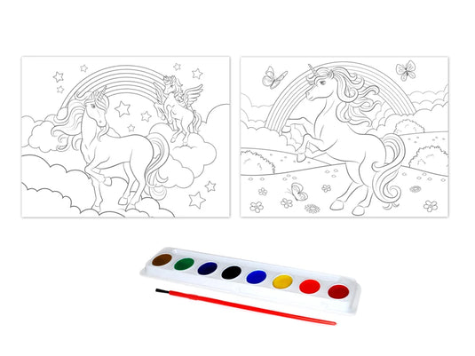 Krafty Kids Kit: 'DIY' Lil' Artist Watercolor Painting Set 2Asst/Pk M) Unicorns