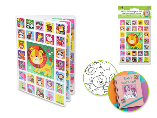 Krafty Kids: DIY Sticker & Coloring Fun Book 264 Stickers+Coloring Sheet A) Baby Animals