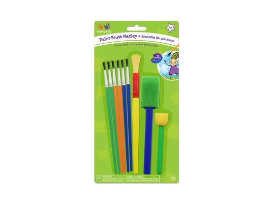 Krafty Kids: Lil' Artist Brush Medley x9 Value-Pack Multi-Color