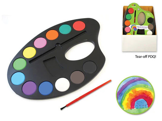 Krafty Kids: 9.8"x6.6" Lil' Artist Watercolor Palette 12-Color w/Brush