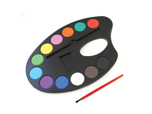 Krafty Kids: 9.8"x6.6" Lil' Artist Watercolor Palette 12-Color w/Brush