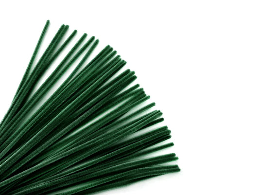 Chenille Stems: 6mmx30cm 40/pk Pipe Cleaners E) Hunter Green