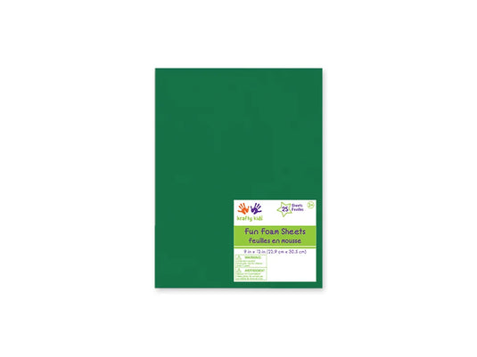 Fun Foam Sheets: 9"x12" Bulk 2mm Barcoded Sheets B) Hunter Green