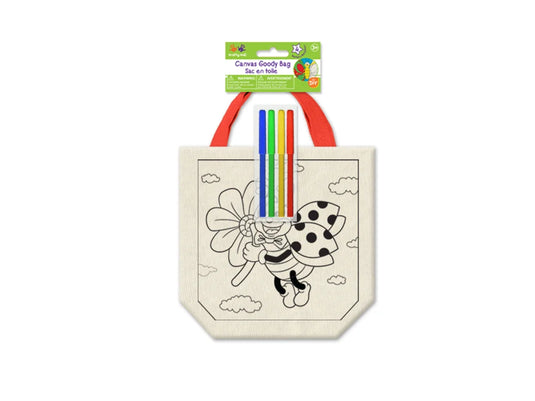Krafty Kids Kits: Canvas DIY Goody Bags w/4 Markers I) Flying Friends