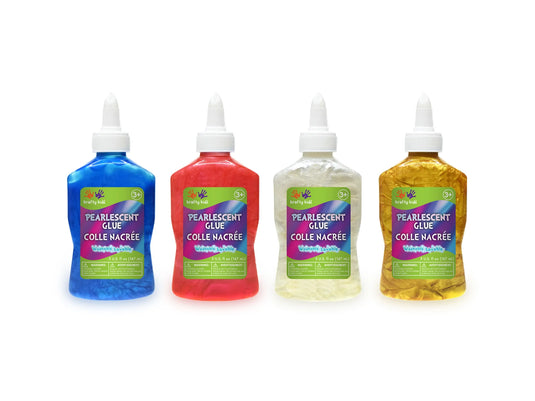 Krafty Kids: 147ml (5oz) Washable Metallic Color Glue A) Pearlescent
