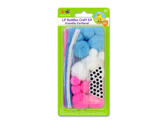 Krafty Kids Kit: DIY Craft Kit Chenille Stems/Poms/Googly Eyes A) Pastel