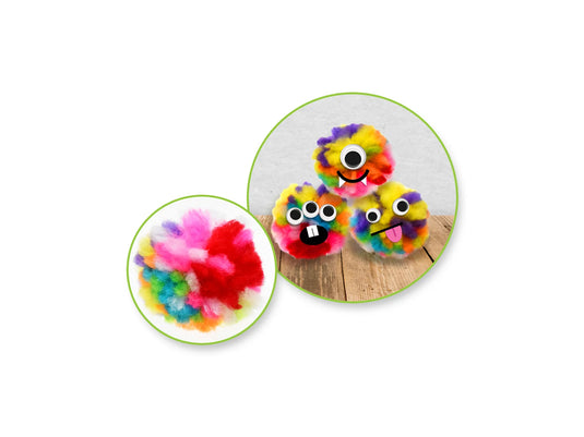 Krafty Kids: 1" Yarn-Poms 40pc A) Color-Blend