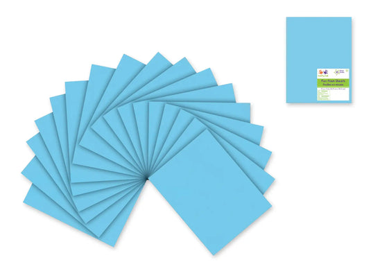 Fun Foam Sheets: 9"x12" Bulk 2mm Barcoded Sheets D) Light Blue