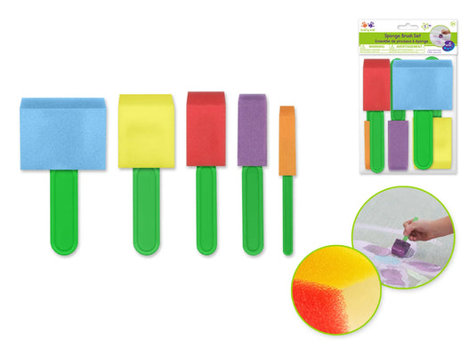 Krafty Kids: Lil' Artist Sponge Brush 5/pk 5/8"+1 1/8"+1.5"+2"+2.75"
