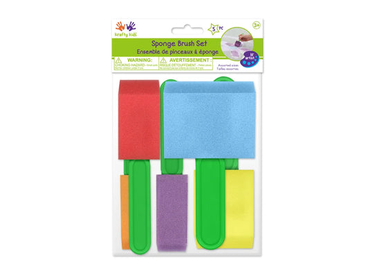 Krafty Kids: Lil' Artist Sponge Brush 5/pk 5/8"+1 1/8"+1.5"+2"+2.75"